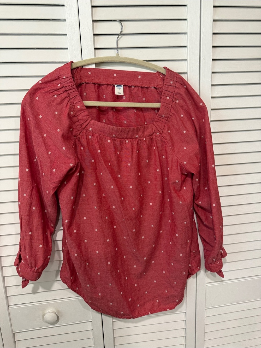 Old Navy Square-Print Peasant Blouse